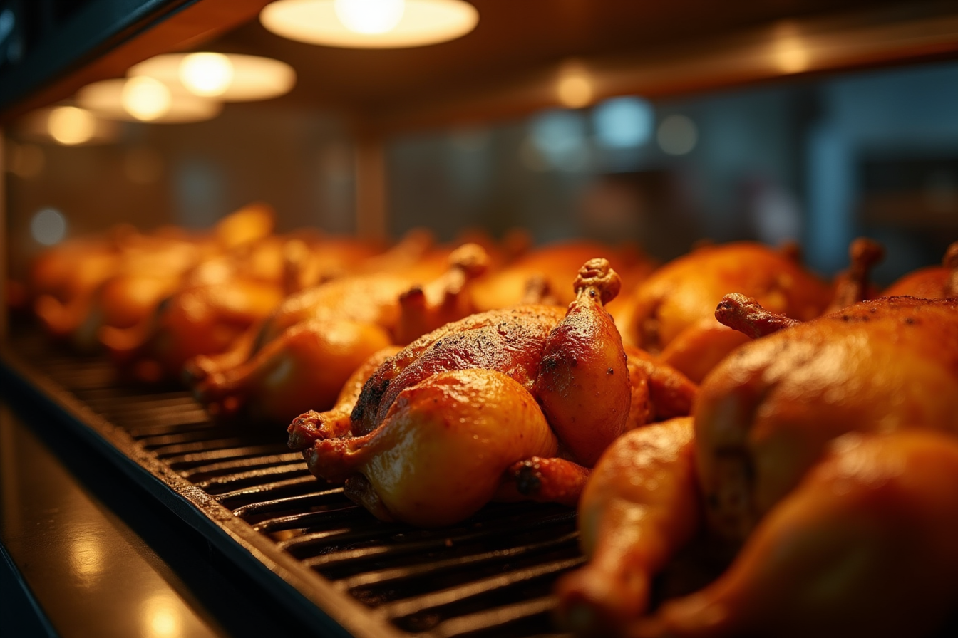 O espeto que transforma o frango.
